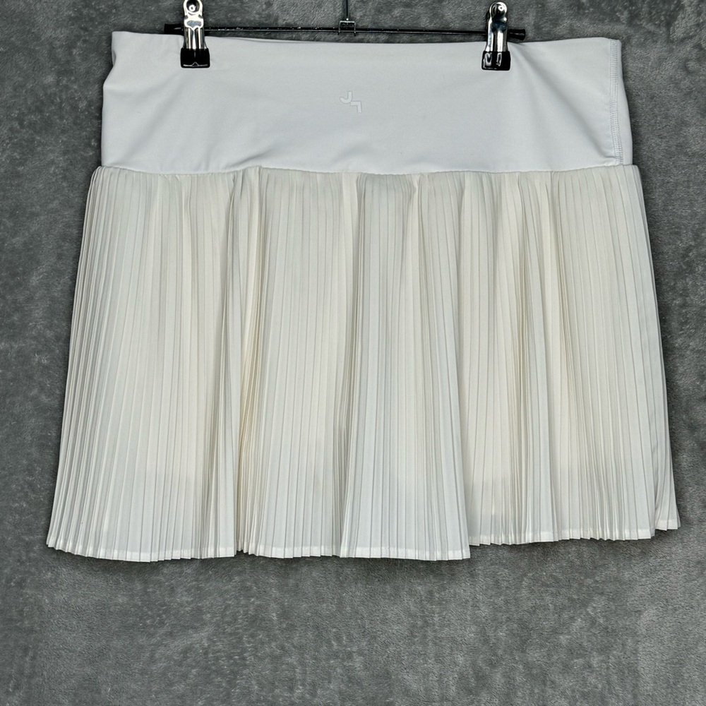 Joy Lab XL Skort White Solid Pleated Tennis Golf Pickleball High Waist Stretch